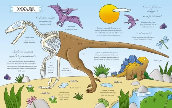 Lipește dinozauri. 250 de autocolante