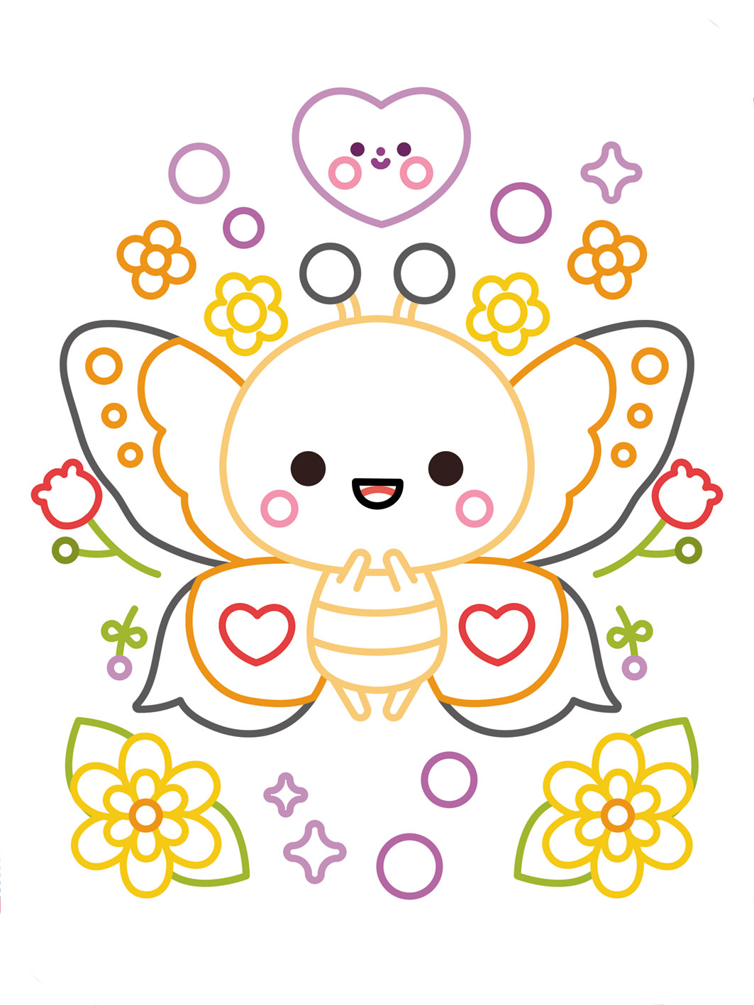 Cartea mea de colorat KAWAII. Albinuța Maia - imagine 2